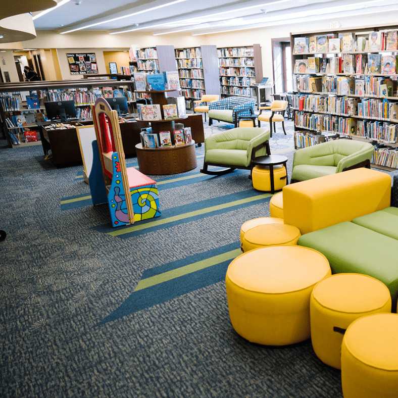new children's section at Wright Library