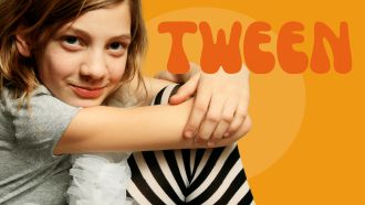 Tween with orange background