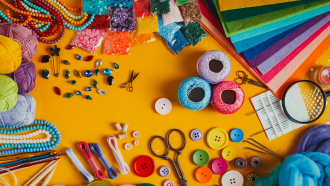 Colorful crafting materials