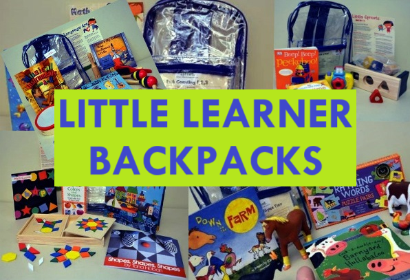 Little Learner Backpacks - part of the Learning Kits collection in Wright Library's Library of Things