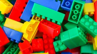 a colorful pile of LEGOs